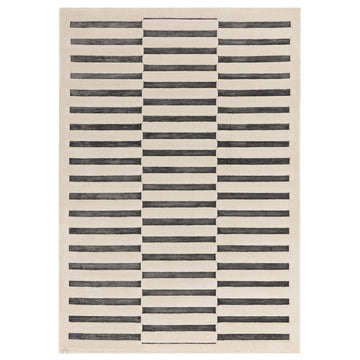 Valley Build Scandinavian Carved 3D Hi-Low Flatweave Ivory/Charcoal Grey/Monochrome Rug-Asiatic Carpets-Rug Love - The Most Loved Rug Store